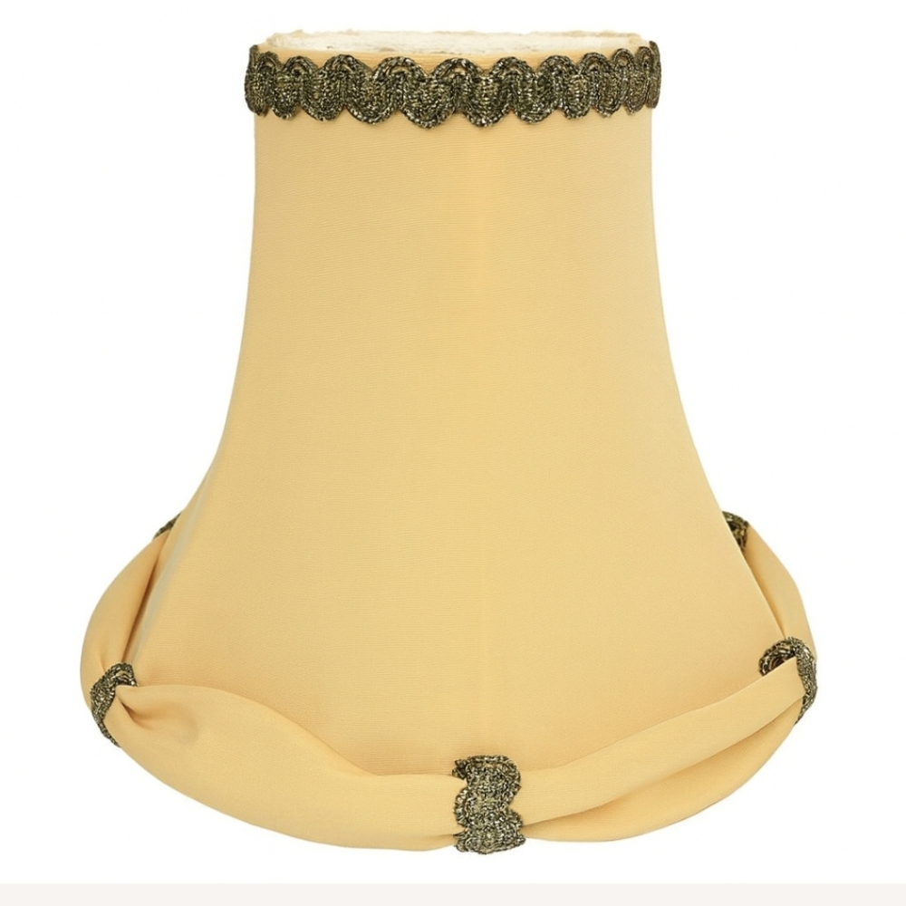 Vintage Mini Lampshade | Gold Brass Trim | Bell Shape | 5" Base | Ornate Accent